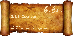 Gabl Csenger névjegykártya